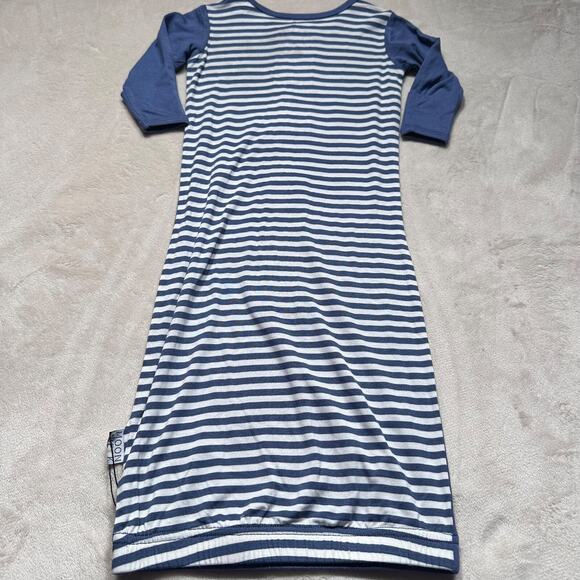 Moon + Beck Baby 0-3 Months Newborn Gown New Blue/White Striped One Piece - Picture 7 of 7